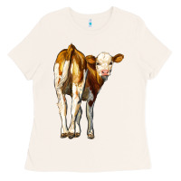 Bone simmental calf Ladies Tee - LillyAllenDesigns