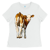 White simmental calf Ladies Tee - LillyAllenDesigns