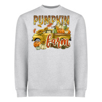 Heather Grey Pumpkin farm with truck Heavyweight Sweatshirt - texasbilliewilder