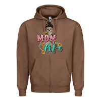 Chestnut Mom life with skull Mother's Day Zipper Hoodie - CowGirlArtShop