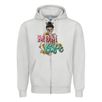 Dove Grey Mom life with skull Mother's Day Zipper Hoodie - CowGirlArtShop