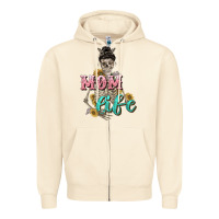 Sandshell Mom life with skull Mother's Day Zipper Hoodie - CowGirlArtShop