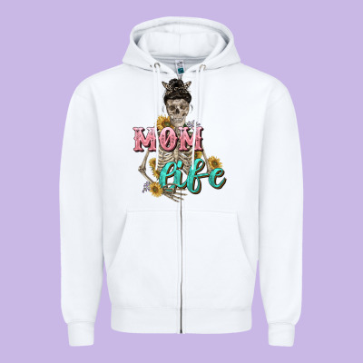 Mom Life With Skull Mother's Day Zipper Hoodie Designed By Cowgirlartshop