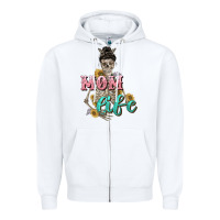 White Mom life with skull Mother's Day Zipper Hoodie - CowGirlArtShop