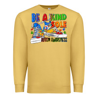 Antique Gold Be a kind sole Autism Awareness Premium Sweatshirt - FaDigitalArtStudio