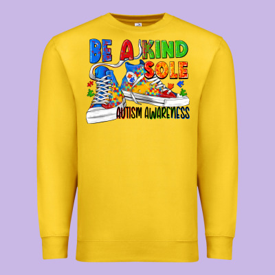 Be A Kind Sole Autism Awareness Premium Sweatshirt Designed By Fadigitalartstudio