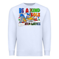 White Be a kind sole Autism Awareness Premium Sweatshirt - FaDigitalArtStudio