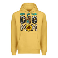 Antique Gold kinda busy being a dog mom Premium Hoodie - OliviaCreatesArt