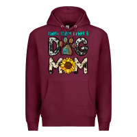 Burgundy kinda busy being a dog mom Premium Hoodie - OliviaCreatesArt