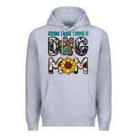 Heather Grey kinda busy being a dog mom Premium Hoodie - OliviaCreatesArt