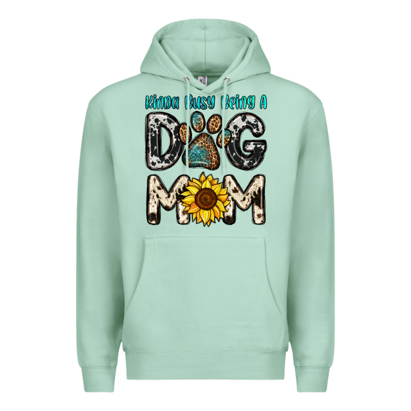 Kinda Busy Being A Dog Mom Premium Hoodie by OliviaCreatesArt | Teevron