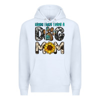 White kinda busy being a dog mom Premium Hoodie - OliviaCreatesArt