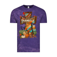 Cloud Purple thankful fall cross Vintage Tee - BundleAndBundleShop