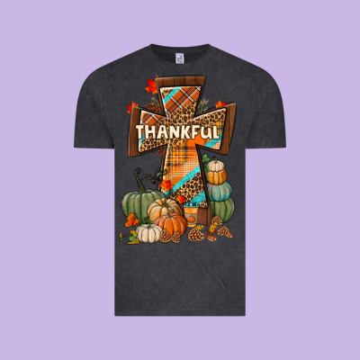 Thankful Fall Cross Vintage Tee Designed By Bundleandbundleshop