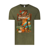 Vintage Olive thankful fall cross Vintage Tee - BundleAndBundleShop