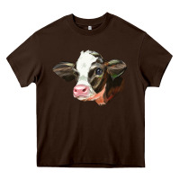 Chocolate Brown holstein calf face Heavy Core Tee - LillyAllenDesigns