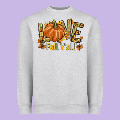 Love Fall Y'all Heavyweight Sweatshirt Designed By Texasbilliewilder