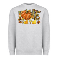 Heather Grey Love Fall Y'all Heavyweight Sweatshirt - texasbilliewilder