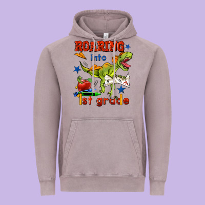 Roaring Into 1st Grade Vintage Hoodie Designed By Bundleandbundleshop