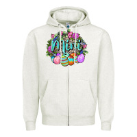 Oatmeal Heather Easter Mini Happy Easter Day Zipper Hoodie - CowGirlArtShop