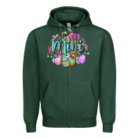 Sports Green Easter Mini Happy Easter Day Zipper Hoodie - CowGirlArtShop