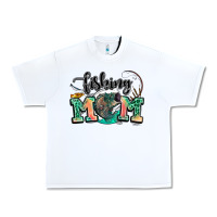 White fishing mom Urban Heavy Tee - LillyAllenDesigns