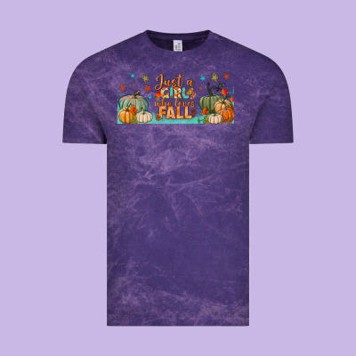 Just A Girl Who Loves Fall Libbey Glass Vintage Tee Designed By Bundleandbundleshop