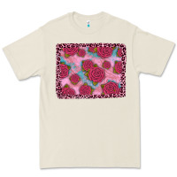 Bone pink rose leopard background Premium Tee - JahusDesignShop