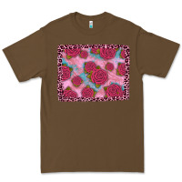 Cacao pink rose leopard background Premium Tee - JahusDesignShop