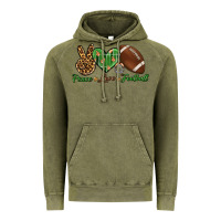 Vintage Olive peace love football Vintage Hoodie - BundleAndBundleShop