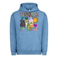 Pigment Pebble Blue Tequila Sunshine Urban Hoodie - CowhideDigitalArt