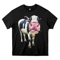 Black Cute Holstein Heavy Core Tee - LillyAllenDesigns