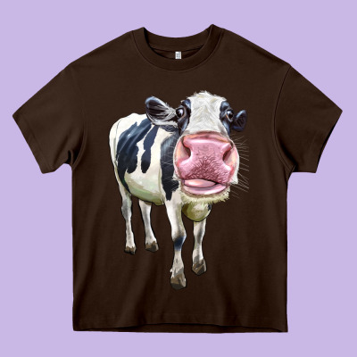 Cute Holstein Heavy Core Tee Designed By Lillyallendesigns