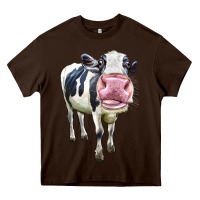 Chocolate Brown Cute Holstein Heavy Core Tee - LillyAllenDesigns