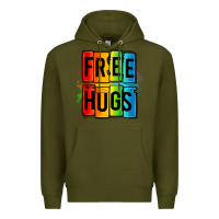 Army Green free hugs Premium Hoodie - OliviaCreatesArt