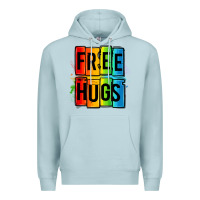 Blue Mist free hugs Premium Hoodie - OliviaCreatesArt
