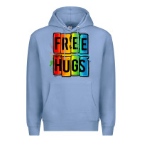 Colony Blue free hugs Premium Hoodie - OliviaCreatesArt