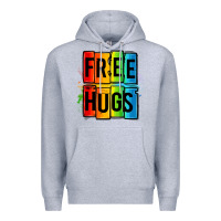 Heather Grey free hugs Premium Hoodie - OliviaCreatesArt