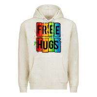 Oatmeal Heather free hugs Premium Hoodie - OliviaCreatesArt