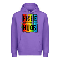 Purple free hugs Premium Hoodie - OliviaCreatesArt