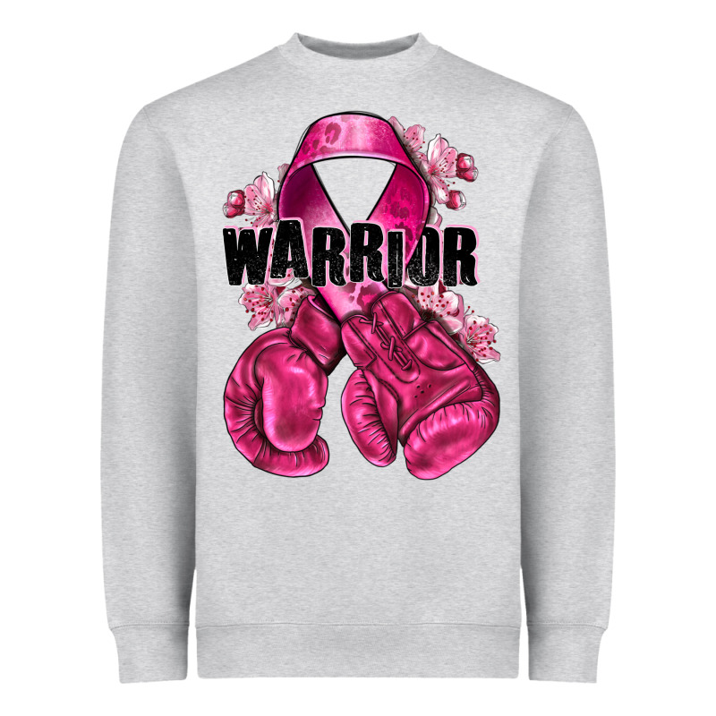 Warrior Breast Cancer With Boxing Gloves Heavyweight Sweatshirt by NancyCooperArtShop | Teevron