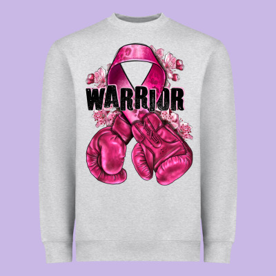 Warrior Breast Cancer With Boxing Gloves Heavyweight Sweatshirt Designed By Nancycooperartshop