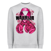 Heather Grey Warrior Breast Cancer with boxing gloves Heavyweight Sweatshirt - NancyCooperArtShop