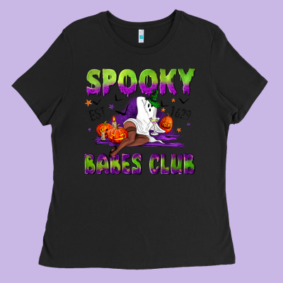 Spooky Babes Club Ladies Tee Designed By Nancycooperartshop