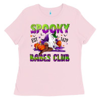 Bubblegum Pink Spooky babes club Ladies Tee - NancyCooperArtShop