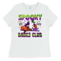 White Spooky babes club Ladies Tee - NancyCooperArtShop