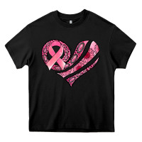 Black breast cancer awareness heart Heavy Core Tee - Jasminsmagicworld