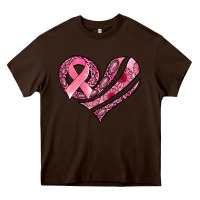 Chocolate Brown breast cancer awareness heart Heavy Core Tee - Jasminsmagicworld