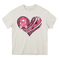 Cream breast cancer awareness heart Heavy Core Tee - Jasminsmagicworld