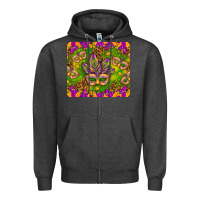 Charcoal Heather Mardi Gras masks and coins tumbler Zipper Hoodie - HowdyJamesFarm